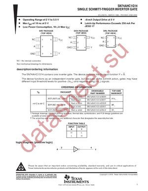 SN74AHC1G14DBVR datasheet  